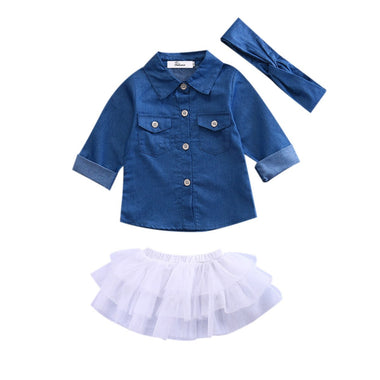 Baby Girl Denim Outfit Set